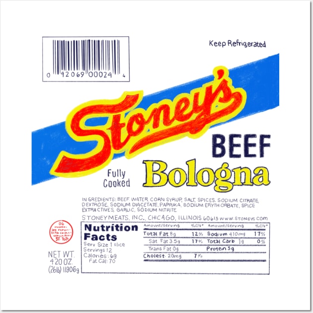 Stoney's Bologna w/ Packaging Wall Art by okaybutwhatif